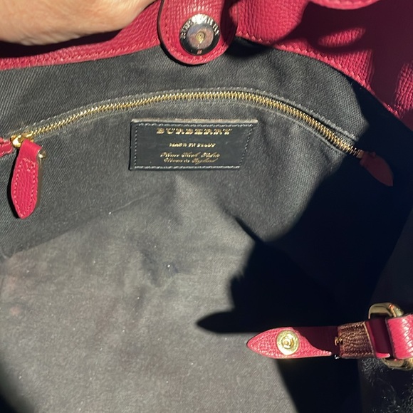 Burberry House Check Derby Leather Canterbury Tote Shoulder/Handbag Berry Pink - Picture 15 of 17